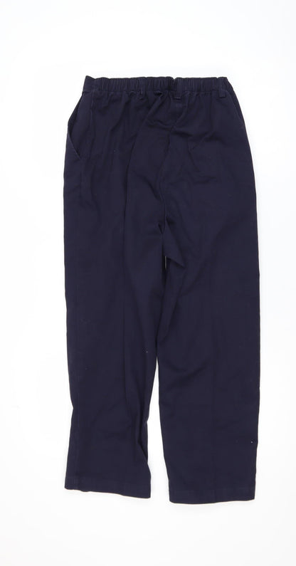 Womens UK Size 16 Lands' End Regular Fit Casual Workwear Travel Blue Trousers