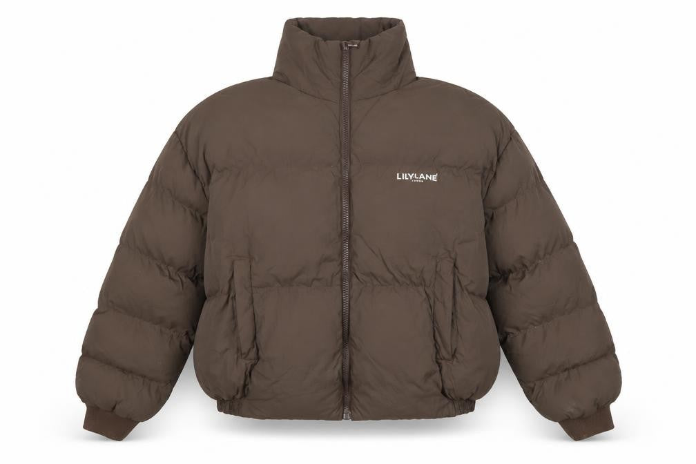 Womens UK Size M LILYLANE Brown Puffer Jacket