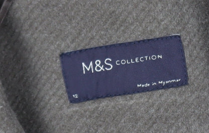 Womens UK Size 12 Marks and Spencer Brown Overcoat