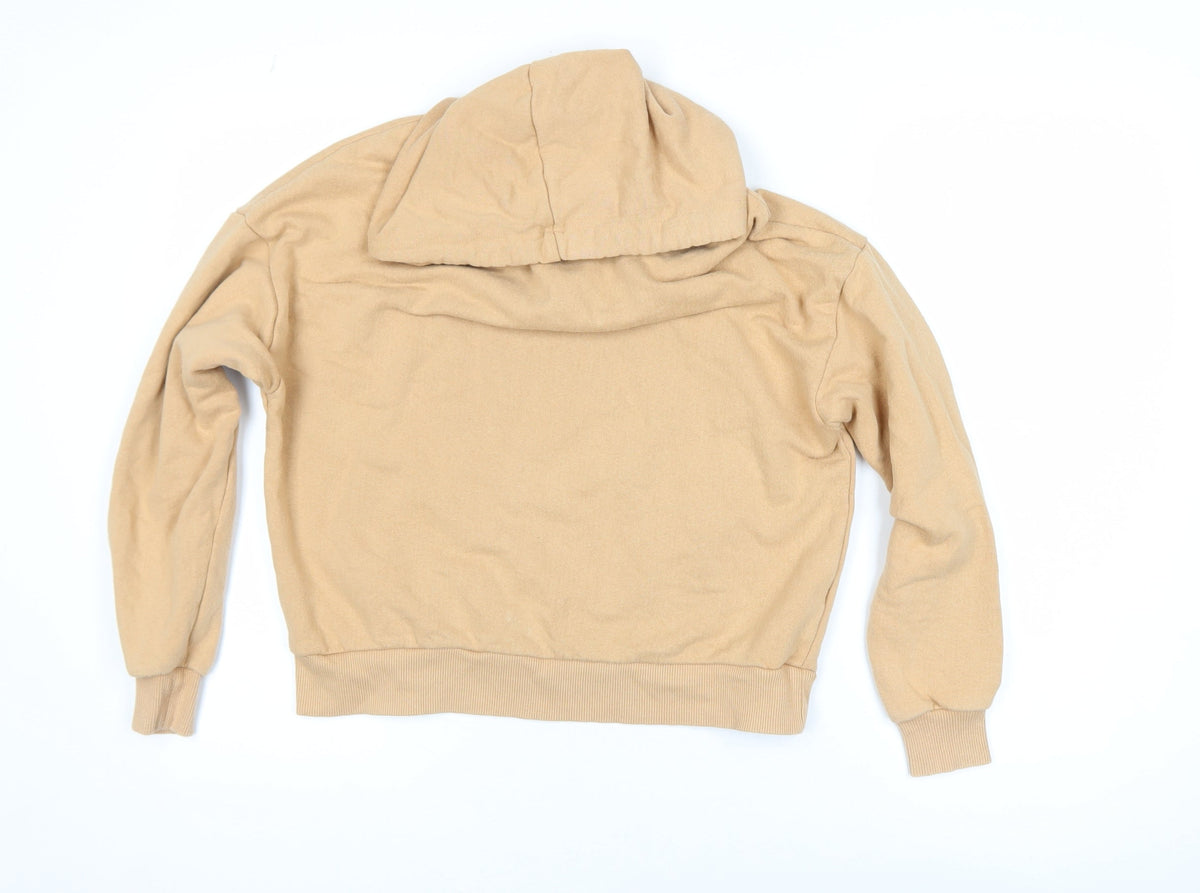 Pull&Bear Women’s Beige Pullover Hoodie Size 8 Casual Style
