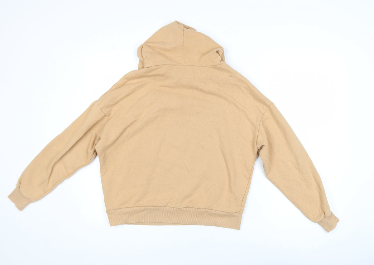 Pull&Bear Women’s Beige Pullover Hoodie Size 8 Casual Style