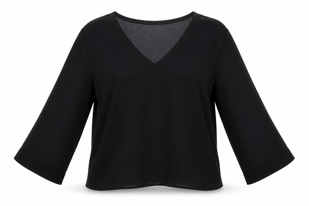 Womens UK Size S Zara Basic Black Basic Blouse
