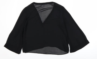 Womens UK Size S Zara Basic Black Basic Blouse