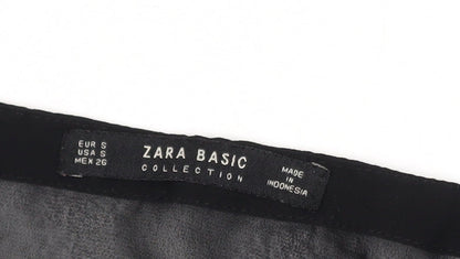 Womens UK Size S Zara Basic Black Basic Blouse