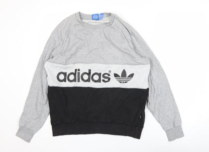 Womens UK Size 12 adidas Grey Pullover Sweatshirt