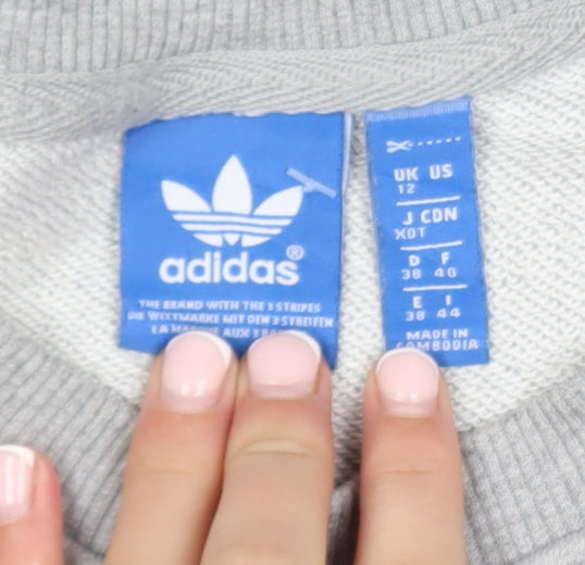 Womens UK Size 12 adidas Grey Pullover Sweatshirt
