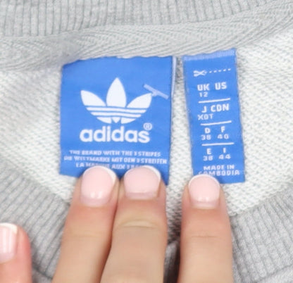 Womens UK Size 12 adidas Grey Pullover Sweatshirt