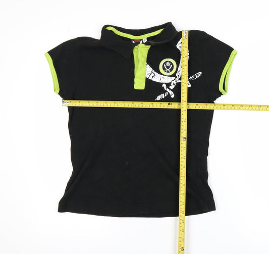 Boys UK Size 14 Years The Blades Black Basic Polo