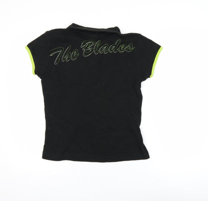 Boys UK Size 14 Years The Blades Black Basic Polo