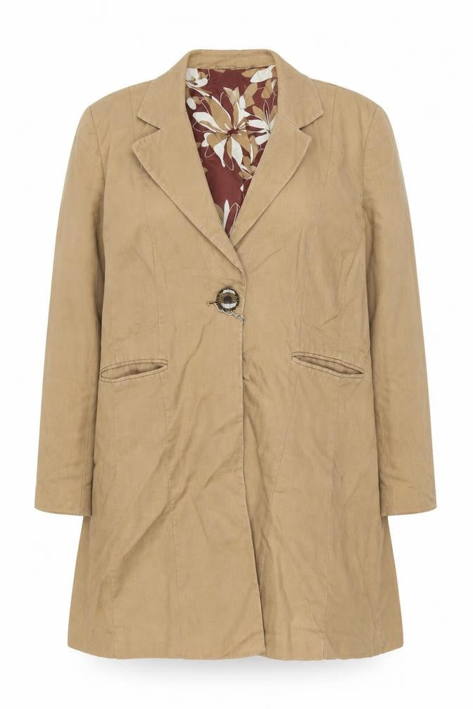 Marks and Spencer Per Una Women's Beige Linen Blazer Size 14