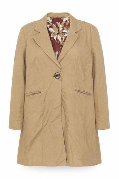 Marks and Spencer Per Una Women's Beige Linen Blazer Size 14