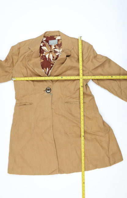 Marks and Spencer Per Una Women's Beige Linen Blazer Size 14