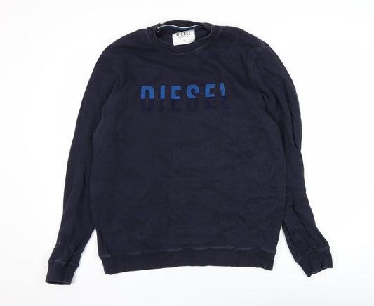 Mens UK Size L Diesel Blue Pullover Sweatshirt