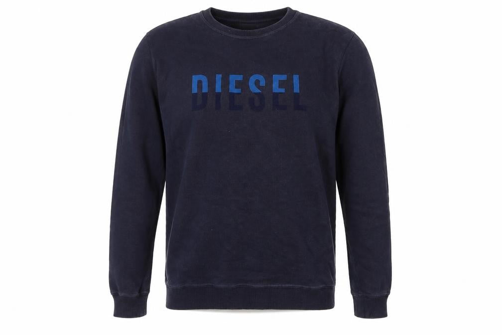 Mens UK Size L Diesel Blue Pullover Sweatshirt