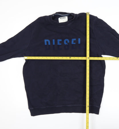 Mens UK Size L Diesel Blue Pullover Sweatshirt