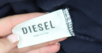 Mens UK Size L Diesel Blue Pullover Sweatshirt