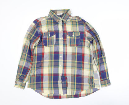 Marks and Spencer Men's Multicoloured Plaid Long Sleeve Regular Fit Cotton Shirt