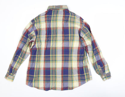 Marks and Spencer Men's Multicoloured Plaid Long Sleeve Regular Fit Cotton Shirt