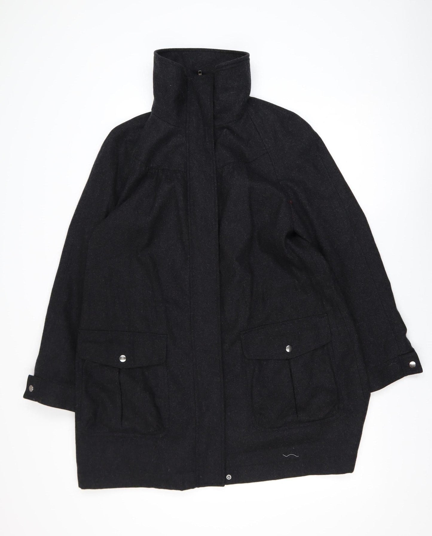 Womens UK Size 14 Laura Ashley Black Overcoat