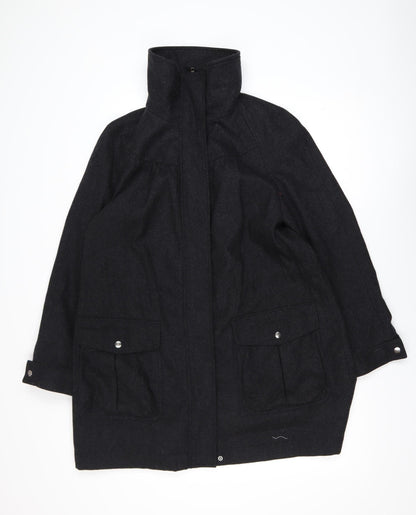 Womens UK Size 14 Laura Ashley Black Overcoat
