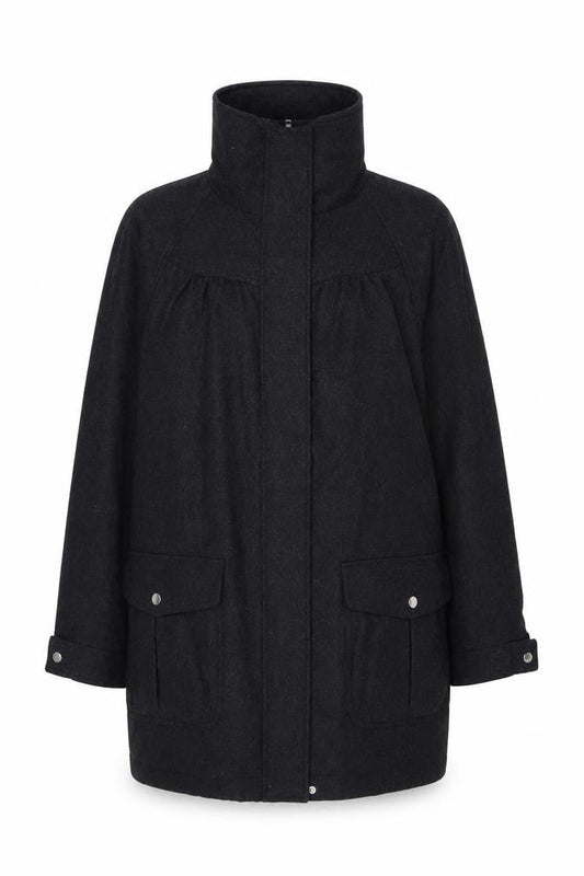 Womens UK Size 14 Laura Ashley Black Overcoat