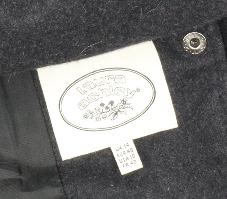 Womens UK Size 14 Laura Ashley Black Overcoat