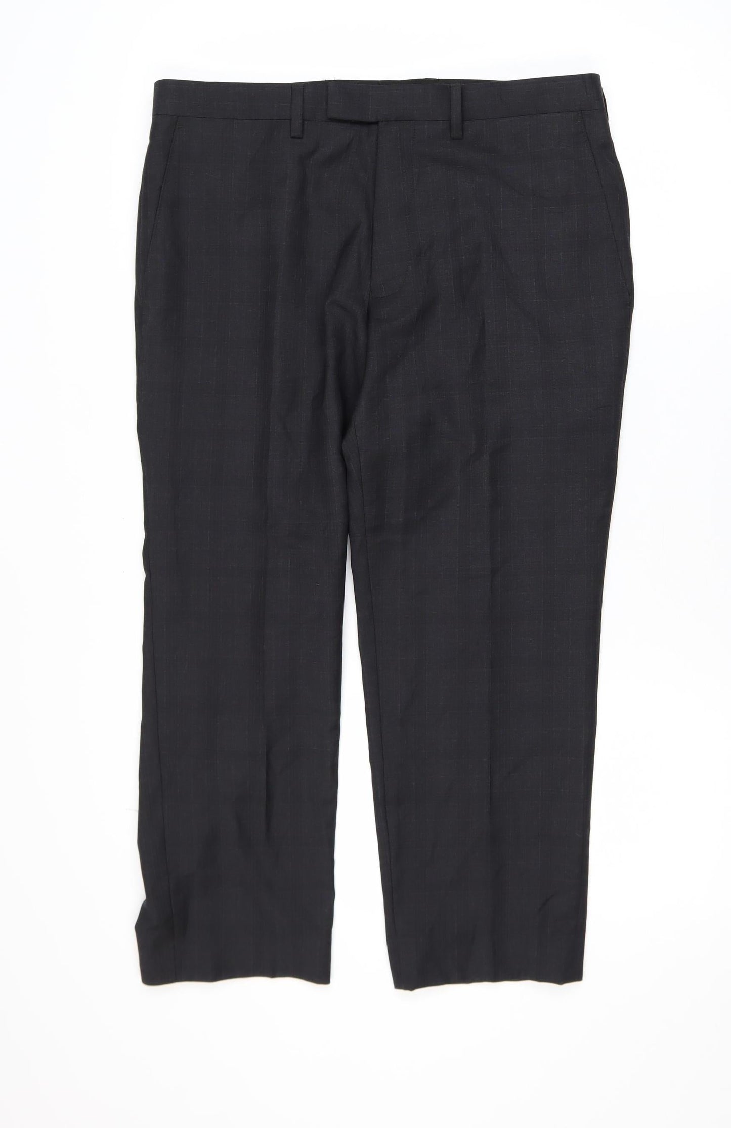 Mens UK Size 34S Kin by John Lewis Slim Fit Dress Pants Black Trousers
