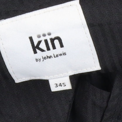 Mens UK Size 34S Kin by John Lewis Slim Fit Dress Pants Black Trousers