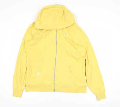 Lazy Jacks Women Yellow Full Zip Hooded Basic Jacket UK 12