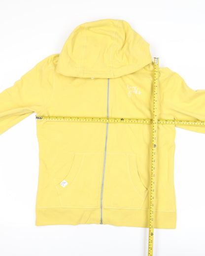 Lazy Jacks Women Yellow Full Zip Hooded Basic Jacket UK 12