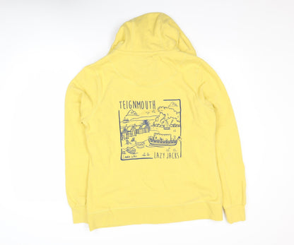 Lazy Jacks Women Yellow Full Zip Hooded Basic Jacket UK 12