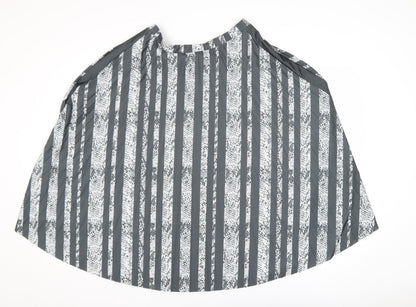 Next Women Grey Striped A-Line Knee Length Skirt Size 10