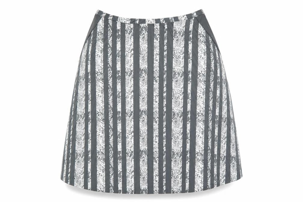 Next Women Grey Striped A-Line Knee Length Skirt Size 10