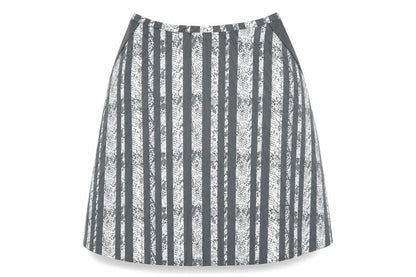 Next Women Grey Striped A-Line Knee Length Skirt Size 10