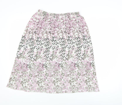 Damart Women’s Multicoloured Floral Pleated Midi Skirt Size S