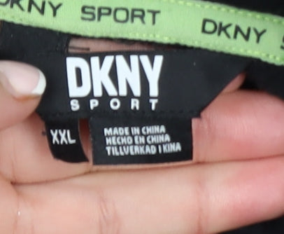 DKNY Men's Black XXL Sport Track Jacket with Hoodie