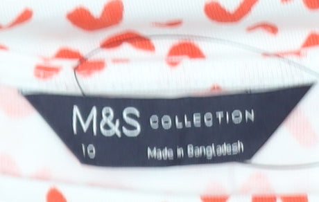 Womens UK Size 10 Marks and Spencer White Basic T-Shirt