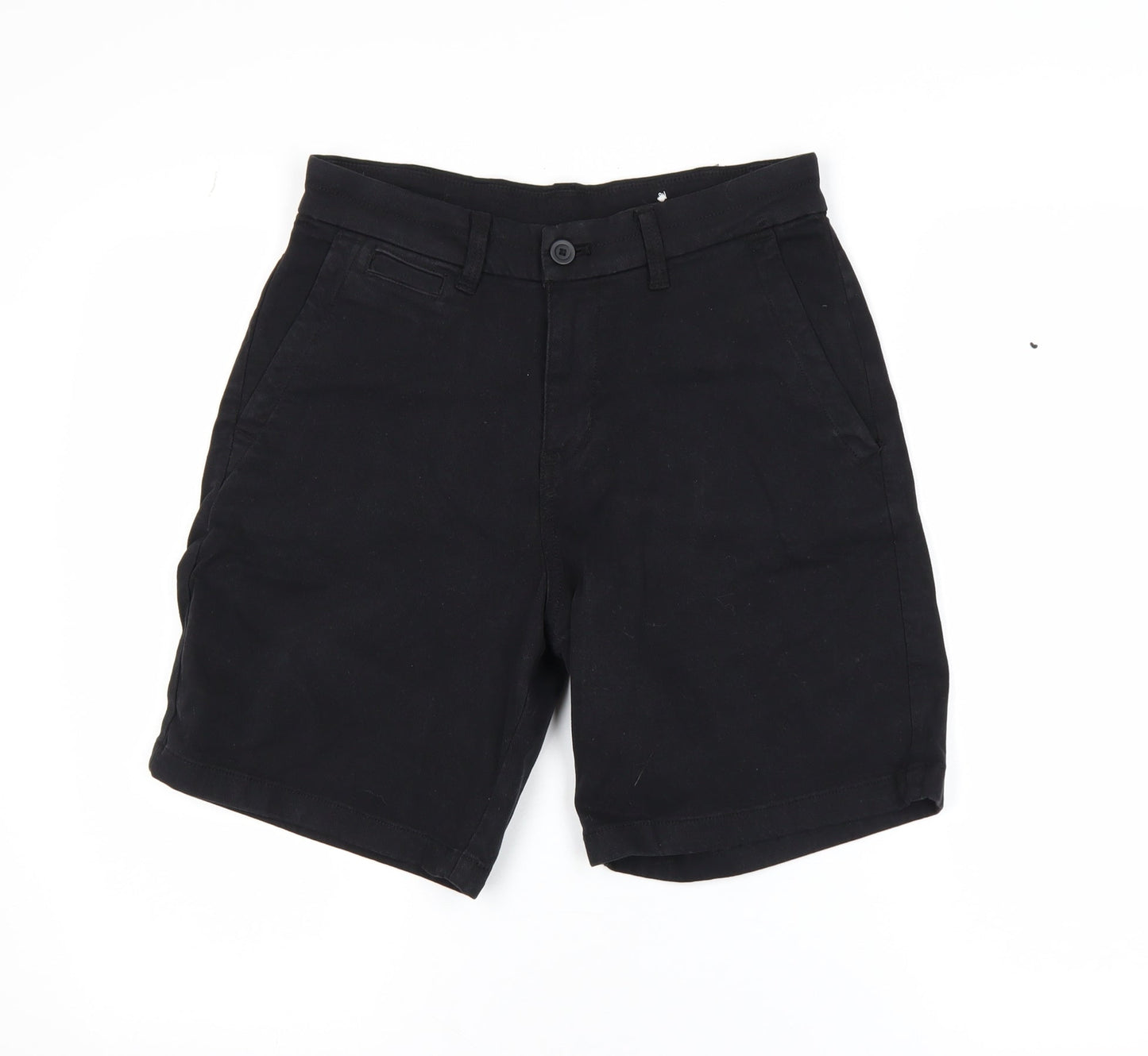 Zara Men's Black Chino Shorts Size 29 Slim Fit Cotton Blend