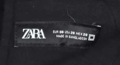 Zara Men's Black Chino Shorts Size 29 Slim Fit Cotton Blend