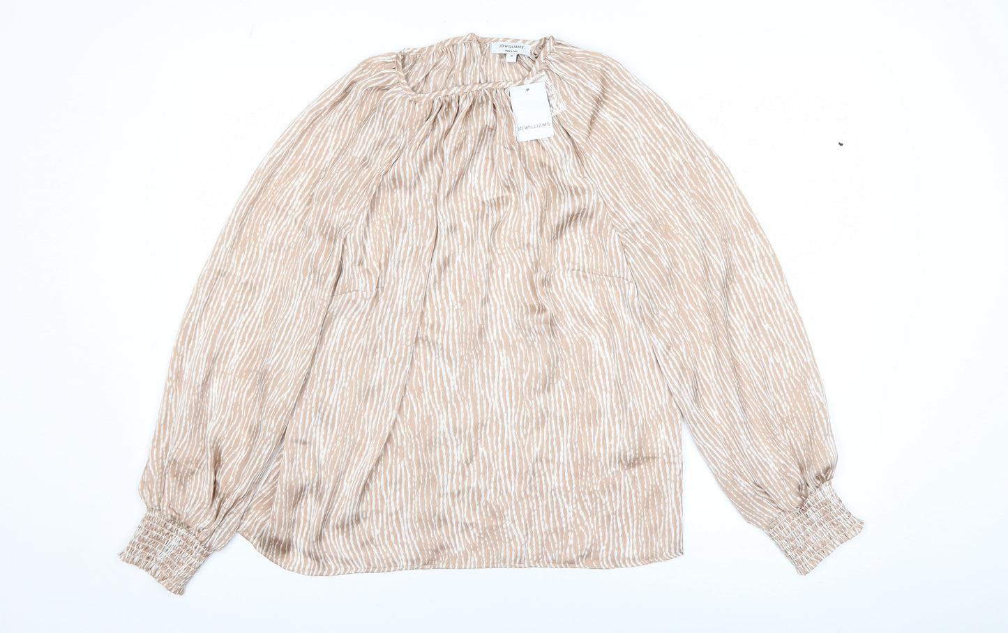 Womens UK Size 10 JD Williams Beige Tunic Blouse
