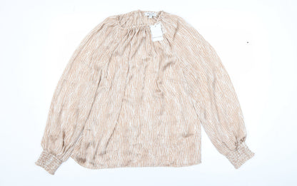 Womens UK Size 10 JD Williams Beige Tunic Blouse