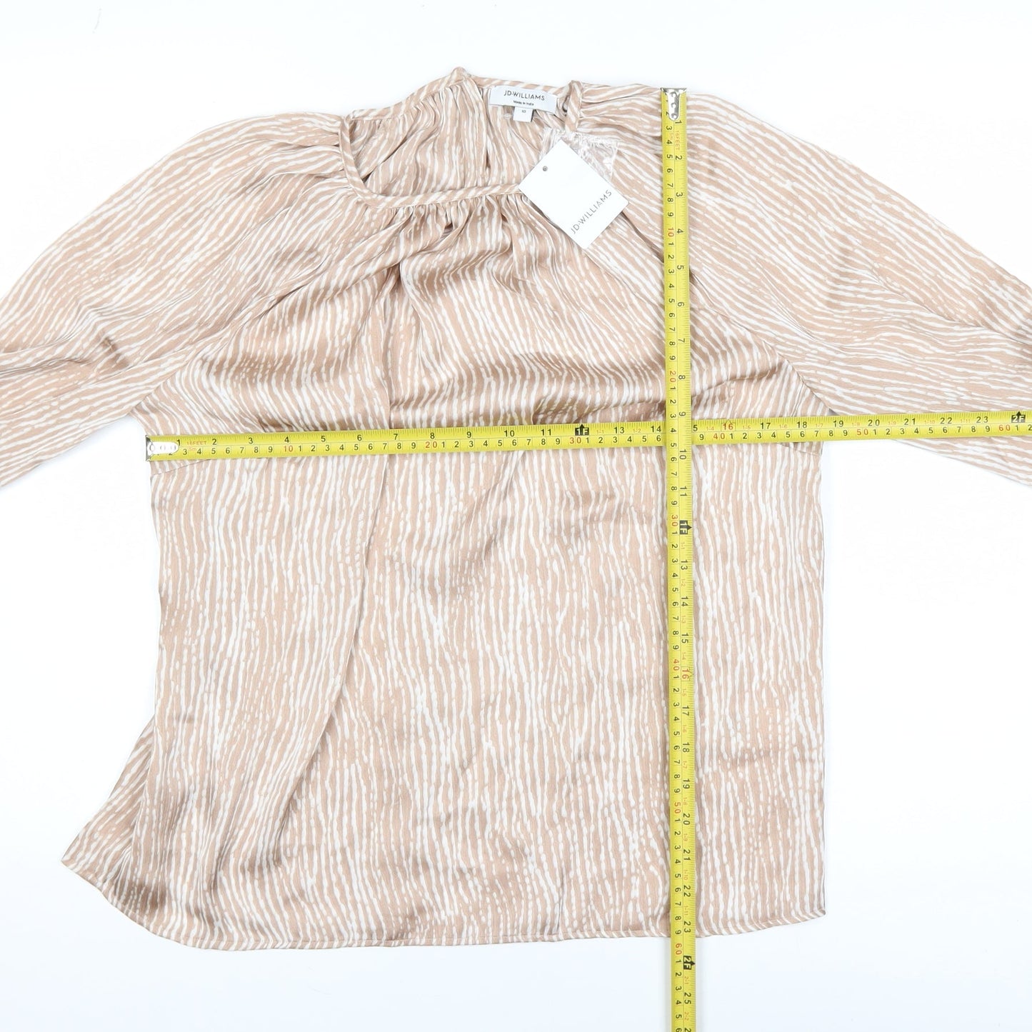 Womens UK Size 10 JD Williams Beige Tunic Blouse