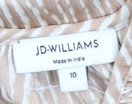 Womens UK Size 10 JD Williams Beige Tunic Blouse