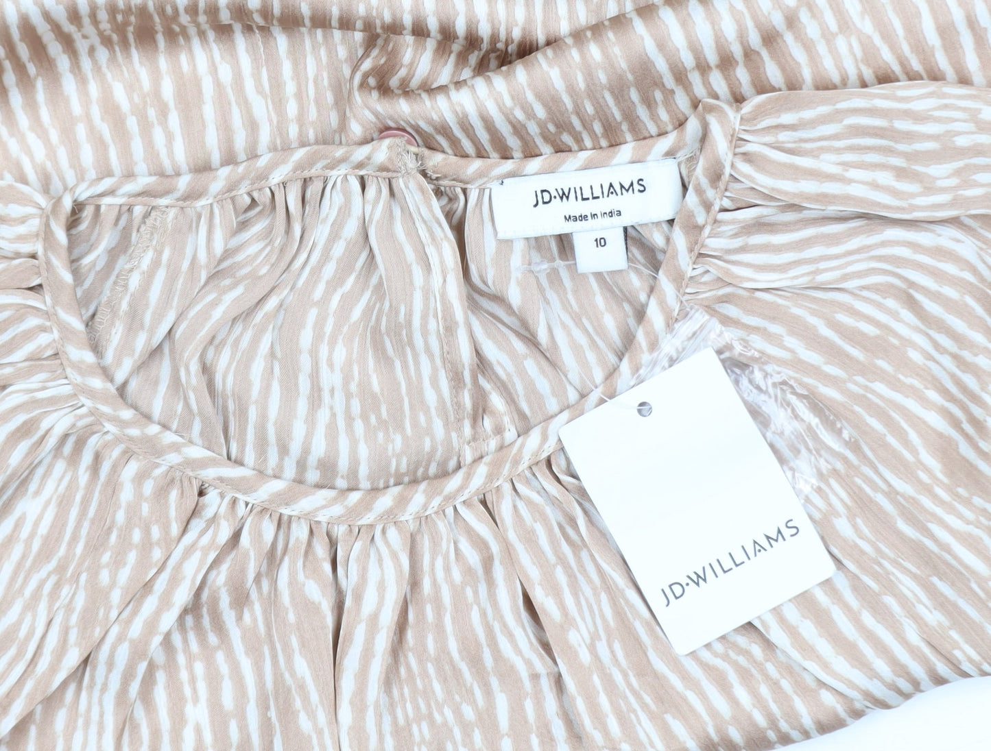 Womens UK Size 10 JD Williams Beige Tunic Blouse