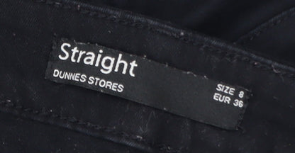 Womens UK Size 8 Dunnes Stores Regular Fit Straight Black Jeans