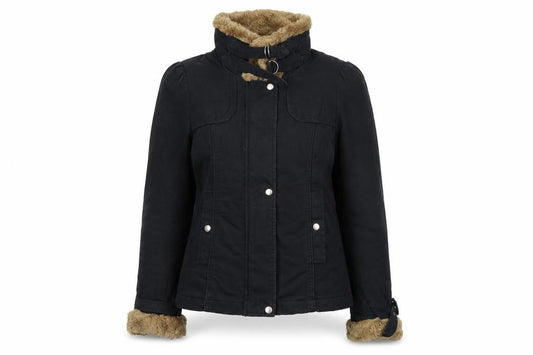 Womens UK Size 10 French Connection Black Parka Coat