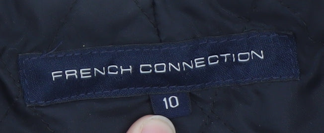 Womens UK Size 10 French Connection Black Parka Coat