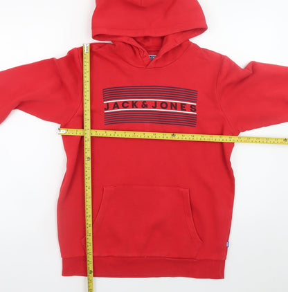 Teens UK Size 164 JACK & JONES Red Pullover Hoodie
