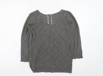 River Island Womens Grey Long Sleeve Pullover Jumper Size 6 Lace Detail