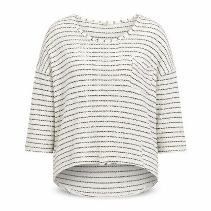 River Island Women's Black White Striped Jersey Top Size 16